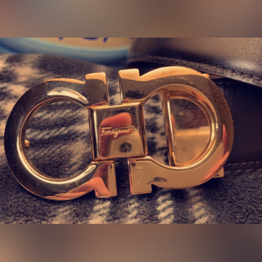 Salvatore Ferragamo - Black/Brown Belt w Gold Buckle